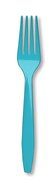 Creative Converting Touch of Color Premium 50 Count Plastic Forks, Bermuda Blue