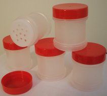 Qty 20 - 1 Oz Plastic Spice Jars with Sifter and Cap