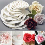 Cookie Cutters Plastic Fondant Rose Flower Decorating Cookie Mold Gum Cake Sugarcraft Paste Cutter Tool 1 Set...