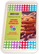 CasaWare Ceramic Coated NonStick Cookie/Jelly Roll Pan 11"x17", Cream/Blue N4