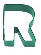 R&amp;M Letter R Cookie Cutter Green With Brightly Colored, Durable, Baked-on Polyresin Finish
