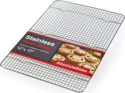 AbsoluteBake Cooling Rack Stainless Steel Oven and Dishwasher Safe Fits in Half Sheet Cookie Pan
