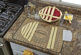 Artisan Silicone Baking Set with Mat Liners for Half-Size Cookie Sheets with Red Border, 16.5 x 11 inches, 2-... N12