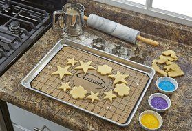 Artisan Silicone Baking Set with Mat Liners for Half-Size Cookie Sheets with Red Border, 16.5 x 11 inches, 2-... N15