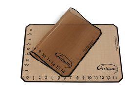 Artisan Silicone Baking Set with Mat Liners for Half-Size Cookie Sheets with Red Border, 16.5 x 11 inches, 2-... N17