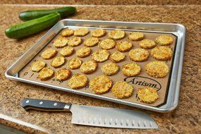 Artisan Silicone Baking Set with Mat Liners for Half-Size Cookie Sheets with Red Border, 16.5 x 11 inches, 2-... N18