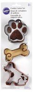 Wilton 2308-0246 Dog, Bone and Paw Print Cookie Cutter, Set of 3 N2