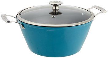 Mario Batali 826814 Light Enameled Cast Iron Round Casserole by Dansk, 3-Quart, Turquoise N6