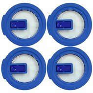 Pyrex 7200-NLC Blue No-Leak Vented Round Storage Lid Cover for 2 Cup Bowl (4-Pack)