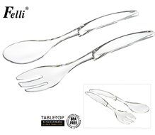 Felli- Crystal clear acrylic serving bowl set. 12.5&quot; Mixing salad bowl and Servers. (U432719) N5