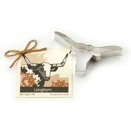 Longhorn Cookie and Fondant Cutter - Ann Clark - 5.1 Inches - US Tin Plated Steel