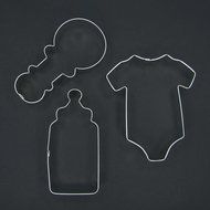 Baby Onesie Rattle Bottle Cookie Cutter Set for Boy Girl Baby Shower Party Favors Gift Decoration