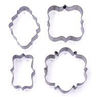 Plaque Frame Cookie Cutter Set, Stainless Steel, 4 Piece Set