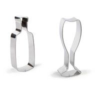 Bakerpan Stainless Steel Cookie Cutter Wine Set, Wine Bottle &amp; Wine Glass