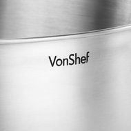 VonShef Premium 3 Piece Stainless Steel Mixing Bowl Set with Pouring Spouts, Handles and Non Slip Silicone Base N5