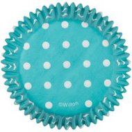 Teal Blue with White Polka Dots Standard Cupcake Cups - 75 Pack
