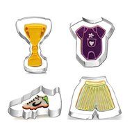Yunko 4-Piece Baseball Stainless Steel Cookie Cutter Set Fondant Cutter Cake Decoration Tools N2