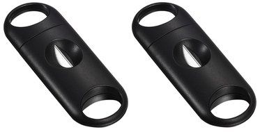Visol VCUT903 Chrys Stainless Steel V-Cut Cigar Cutter (2 Pack), Silver/Black