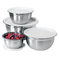 Oggi 7294 Stainless Steel 8-Piece Mixing Bowl Set with Lids