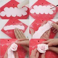 Lokman Set of 3 Small, Medium, Large Size The Easiest Rose Ever Cutters. Cake Decorating Gumpaste Flowers Rose...