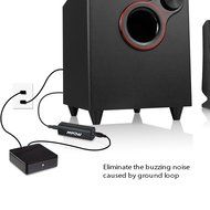 Mpow Ground Loop Noise Isolator for Car Audio / Home Stereo System with 3.5mm Audio Cable (Black) N7