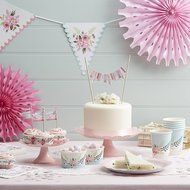 Ginger Ray Floral Fancy Design Pink Party Cupcake Food Picks, Mixed N2