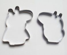 Yunko 2pcs Peppa Pig Stainless Steel Cookie Fondant Cutter Cake Decorating Tools