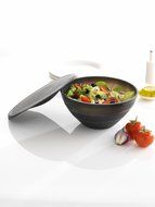 Mastrad Multi-Use Collapsible Silicone Bowl and Cover, Charcoal N3