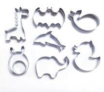 Wocuz Animal Shapes Stainless Steel Cookie Cutter Fondant Cutter Bat Giraffe Elephant Dolphin Whale Duck Totoro...