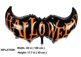 26 Pcs Halloween Inflatable Pumpkin &amp; Bat &amp;witch Decoration 16&quot; with 14 Letters&quot;HAPPY HALLOWEEN&quot; Thickened Gold... N2