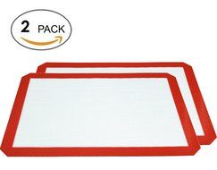 LUXEHOME Non Stick Rectangular Silicone Baking Mats Without Toxic Leaching, 2 per Package(Red)