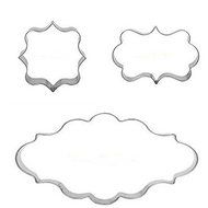 Shopline Decorating Plaque Frame Stainless Steel Cutter Fondant Cake Mold Mould Set, 3 Pcs