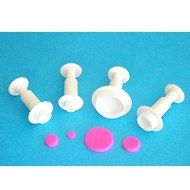 FOUR-C Christmas Gift Cake Decorating Tools Round Plunger Cutters Cupcake Fondant Cutters Color White N2