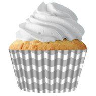 Silver Chevron Standard Cupcake Baking Cup Liners, 32 Count by Cupcake Creations N2