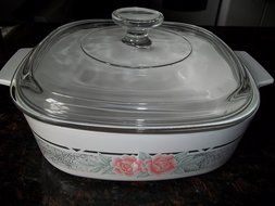 Corning Ware 2 Liter A-2-B Silk &amp; Roses w/Lid