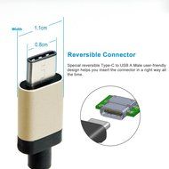 Type C, iOrange-E USB C to USB 3.0 (USB 3.1 Gen 1) 6.6 Ft Braided Cable for Apple Macbook 12&quot;, Nexus 6P, 5X, Pixel... N25