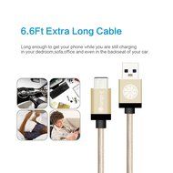 Type C, iOrange-E USB C to USB 3.0 (USB 3.1 Gen 1) 6.6 Ft Braided Cable for Apple Macbook 12&quot;, Nexus 6P, 5X, Pixel... N26