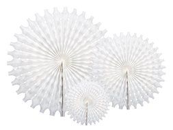 Party Partners Hanging Honeycomb Tissue Fan, White, Set of 3 N4