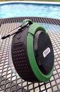 ShiZ 3.0 Wireless Bluetooth 5W Speaker Waterproof/Speakerphone/Suction Cup/Micro SD/Carbine Clip-Olive Green