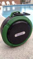 ShiZ 3.0 Wireless Bluetooth 5W Speaker Waterproof/Speakerphone/Suction Cup/Micro SD/Carbine Clip-Olive Green N7