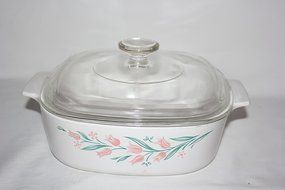 Corning Ware ROSEMARIE 2 Liter Glass Covered Casserole Baking Dish w/ Lid