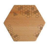 Talisman Designs Beechwood Cheese Board, Laser Etched with Honey Bee Art, 7&quot; Wide