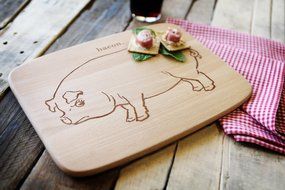 Talisman Designs Beechwood Cheese Board, Laser Etched with Honey Bee Art, 7&quot; Wide N3