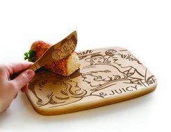 Talisman Designs Beechwood Cheese Board, Laser Etched with Honey Bee Art, 7&quot; Wide N4