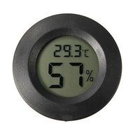 Digital Cigar Humidor Hygrometer Thermometer 1 3/4" Inch Round Black Face 001-c