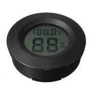 Digital Cigar Humidor Hygrometer Thermometer 1 3/4" Inch Round Black Face 001-c N2