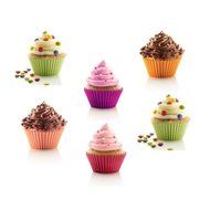 OliaDesign Silicone Cupcake, Muffin and Cake Baking Cup Liners Molds Sets (24 Pack), Multicolored N2