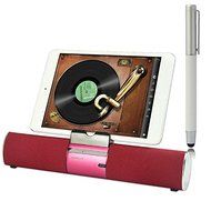 First2savvv LY-F99-08B5 red Portable rechargable wireless bluetooth speaker handsfree desktop stand dock docking...