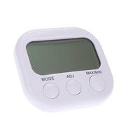 docooler Digital LCD Indoor Thermometer Hygrometer Clock Alarm Temperature Humidity Meter Gauge N2