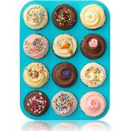 Lucentee Large Muffin Pans - Top Non Stick Bakeware for Muffins, Cakes and Cupcakes - 12 Cups Texas Jumbo Silicone...
